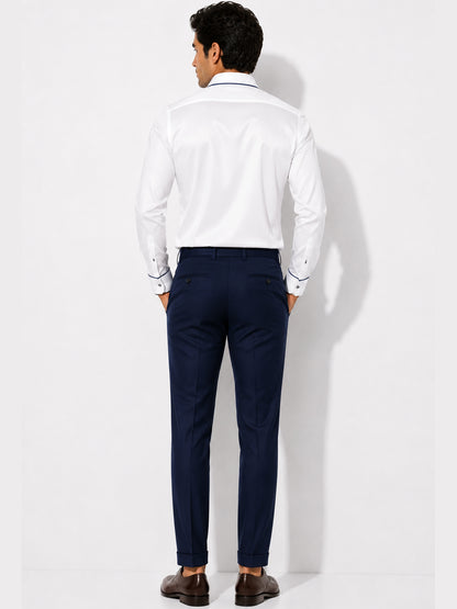 Sky Captain Piping Premium Soft Satin Party Shirt
