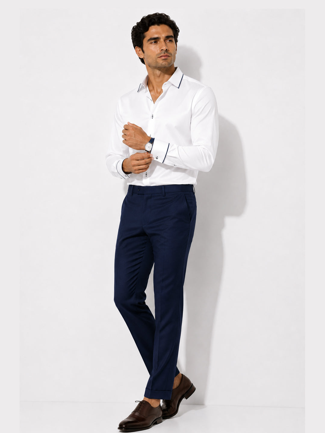 Sky Captain Piping Premium Soft Satin Party Shirt