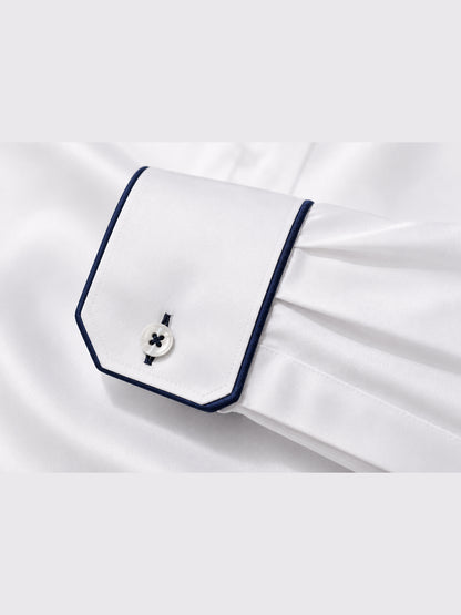 Sky Captain Piping Premium Soft Satin Party Shirt