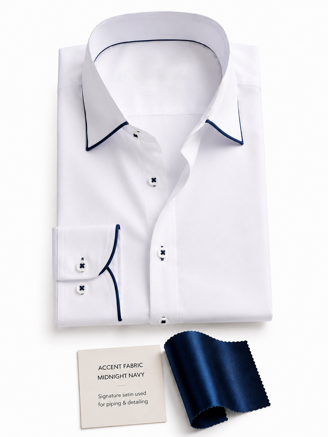 Sky Captain Piping Premium Soft Satin Party Shirt