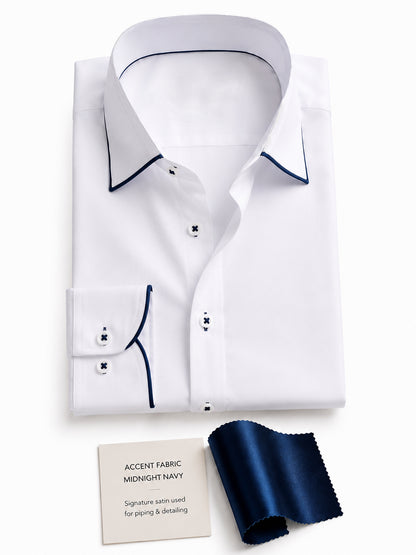 Sky Captain Piping Premium Soft Satin Party Shirt