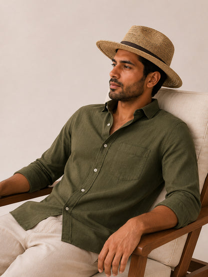 Tuscan Olive Linen shirt
