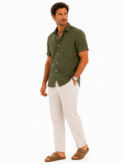 Tuscan Olive Linen shirt