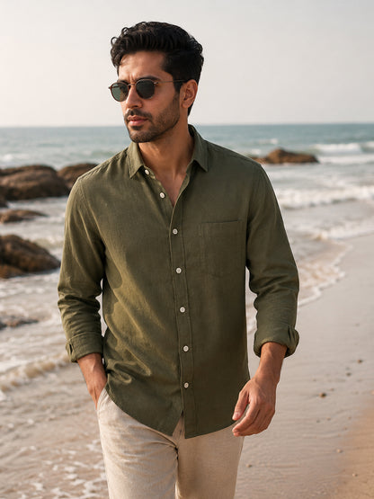Tuscan Olive Linen shirt