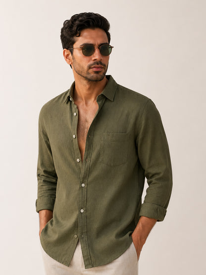 Tuscan Olive Linen shirt
