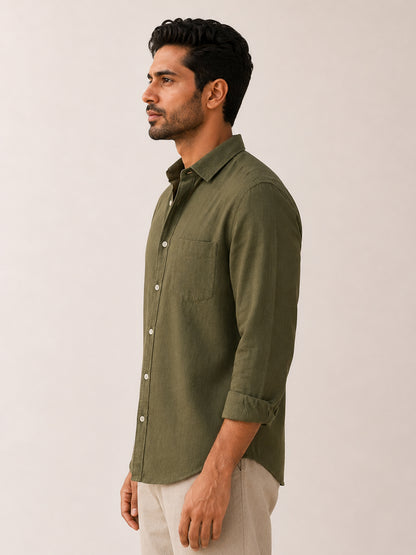 Tuscan Olive Linen shirt