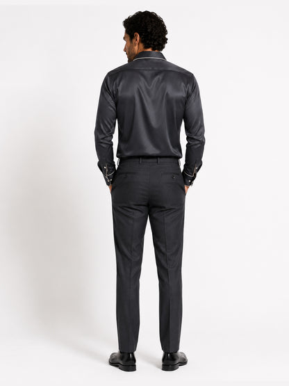 Graphite Piping Premium Soft Satin Party Shirt