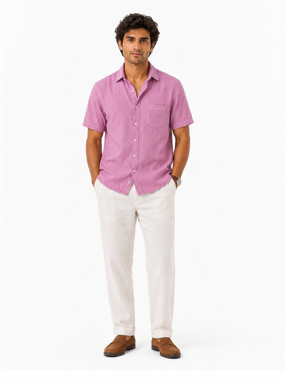Santorini Rose Linen Shirt