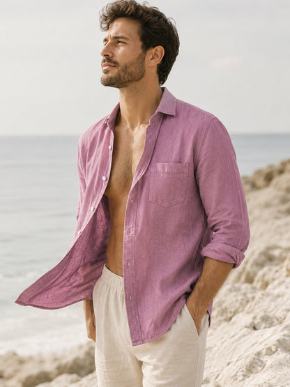 Santorini Rose Linen Shirt