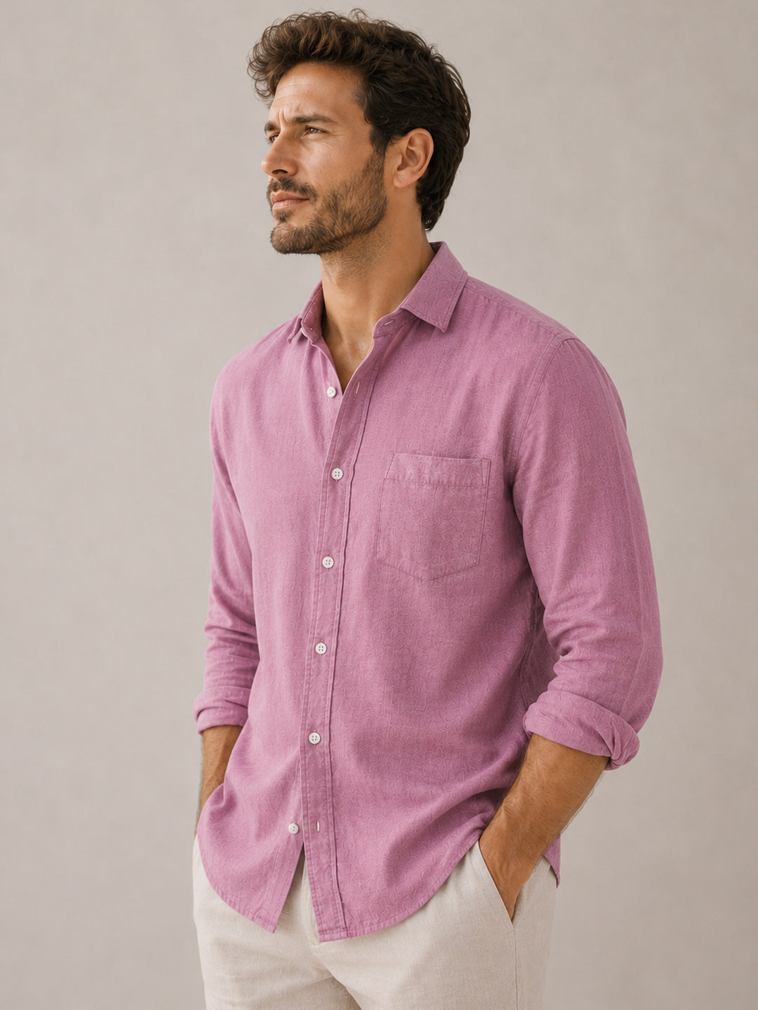 Santorini Rose Linen Shirt