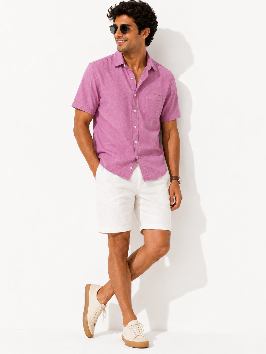 Santorini Rose Linen Shirt