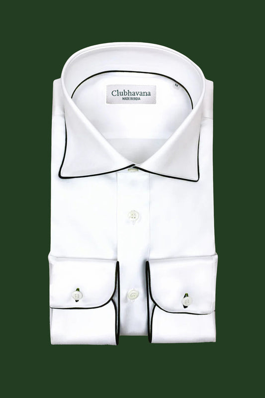 Dress Shirt With Black Piping Detail