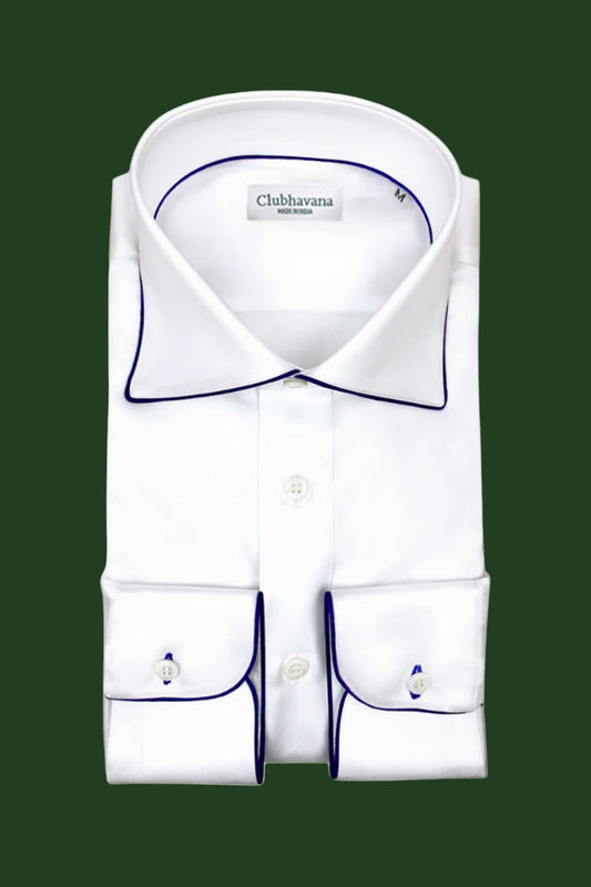 Dress Shirt With Navy Piping Detail