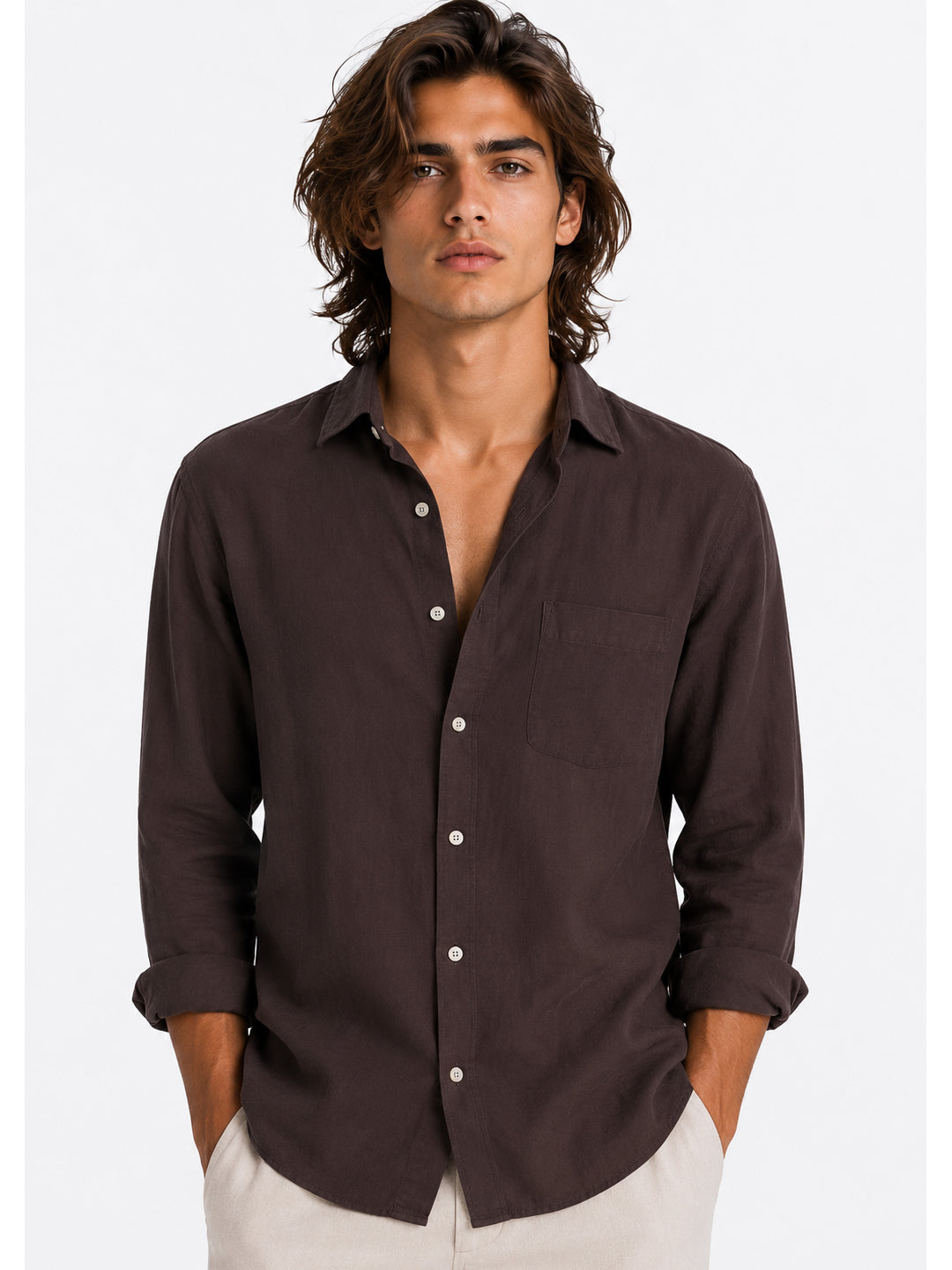 Milan Espresso Linen Shirt