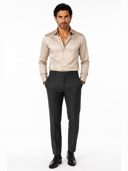 Marshmallow Piping Premium Soft Satin Party Shirt