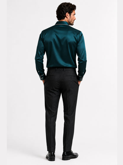 Reflecting Pond Piping Premium Soft Satin Party Shirt
