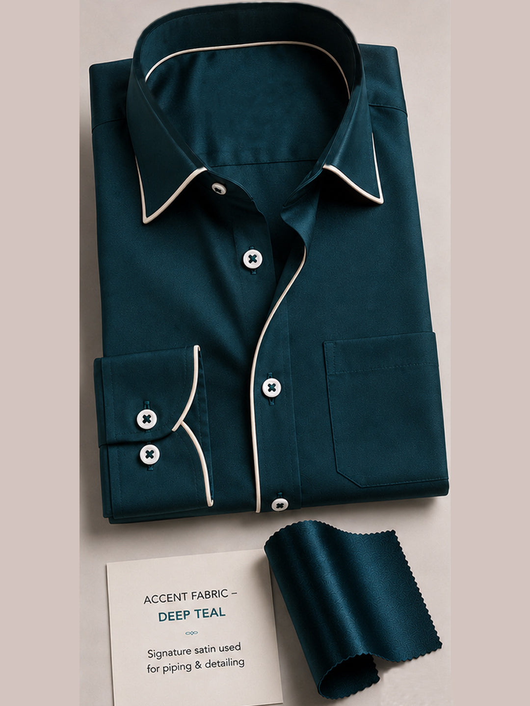 Reflecting Pond Piping Premium Soft Satin Party Shirt