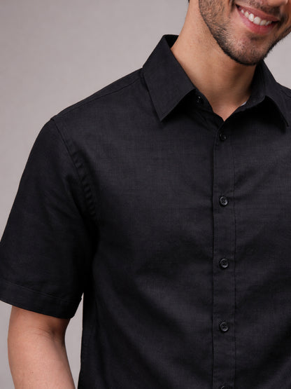 Midnight Black Linen Shirt
