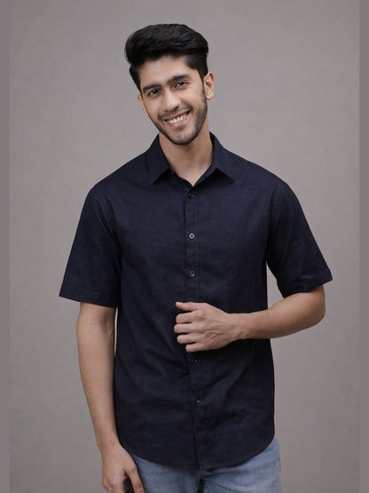 Midnight Navy Linen Shirt