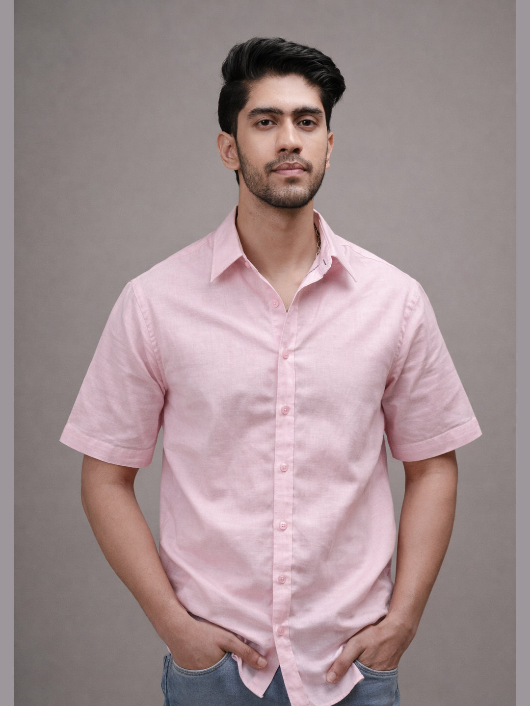 Blush Pink Linen Shirt