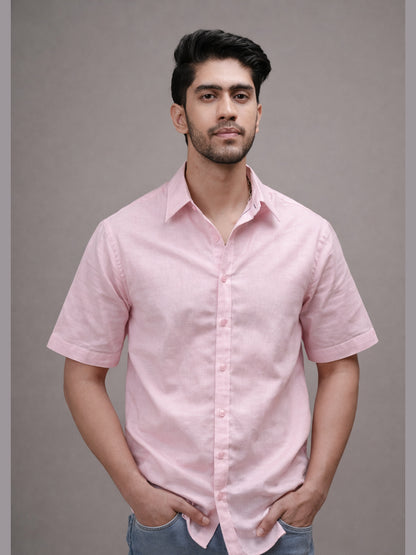 Blush Pink Linen Shirt