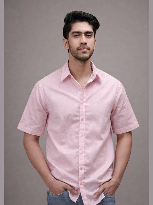 Blush Pink Linen Shirt
