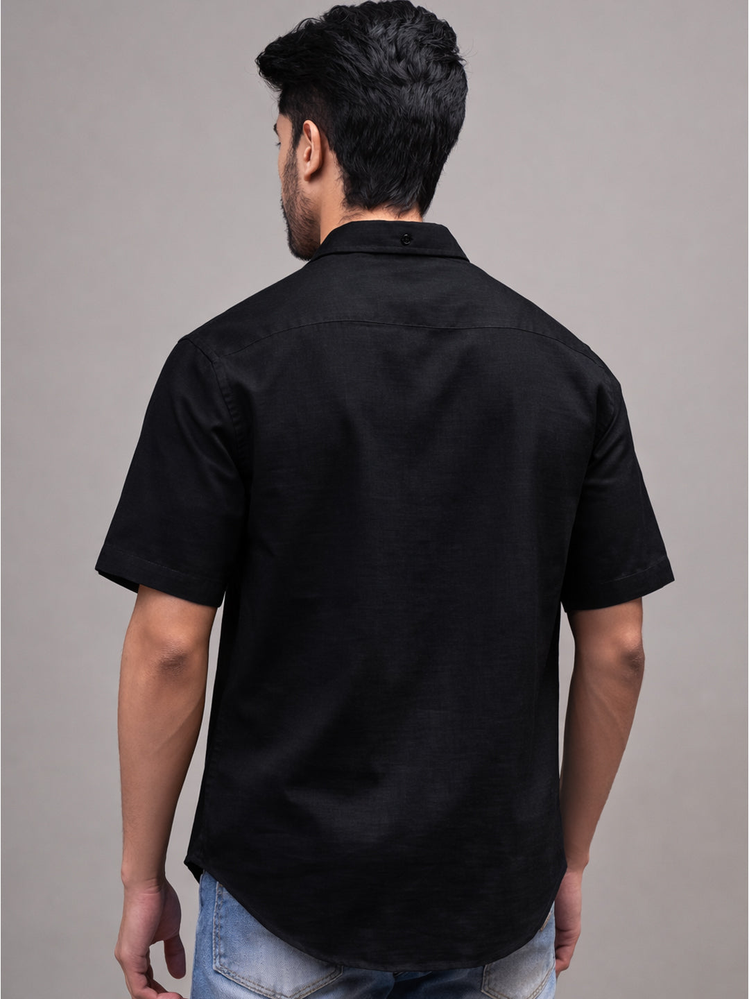 Midnight Black Linen Shirt