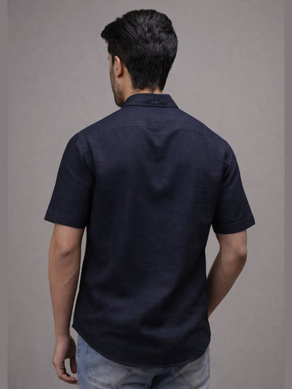 Midnight Navy Linen Shirt