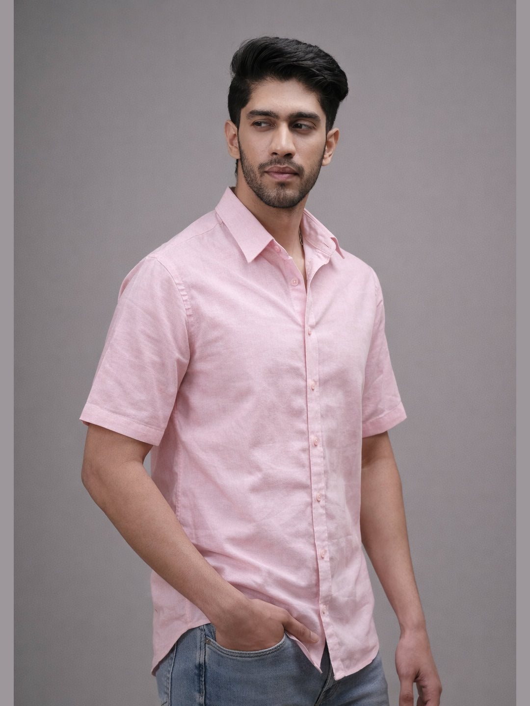 Blush Pink Linen Shirt