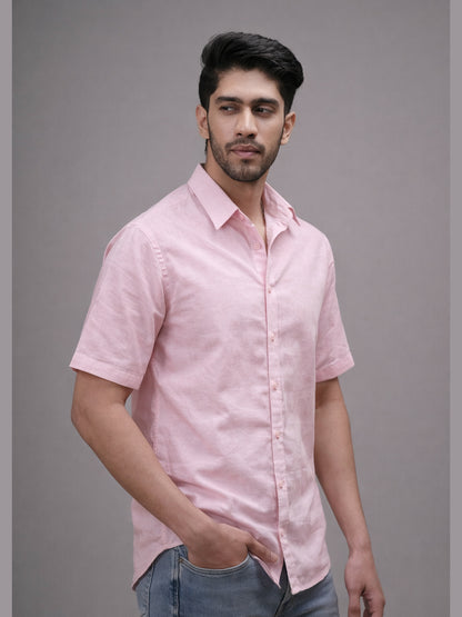 Blush Pink Linen Shirt