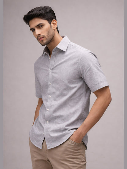 Stone Grey Linen Shirt