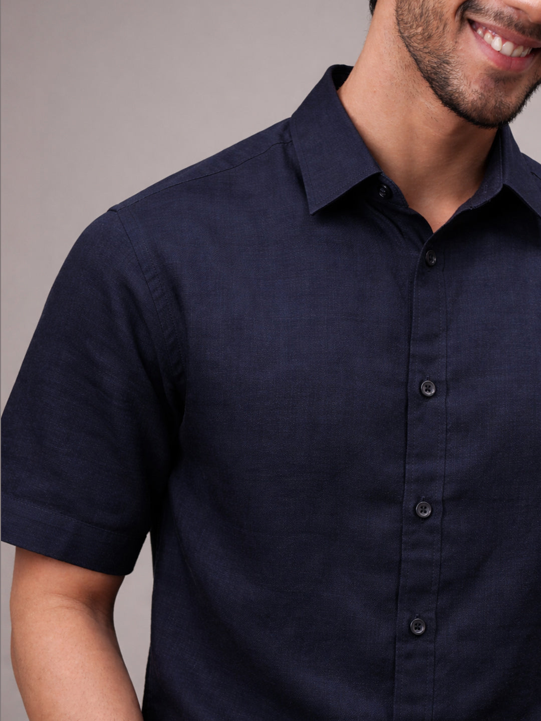 Midnight Navy Linen Shirt