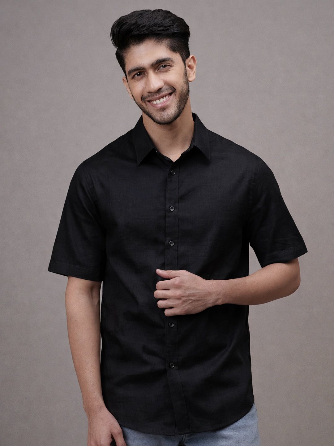Midnight Black Linen Shirt