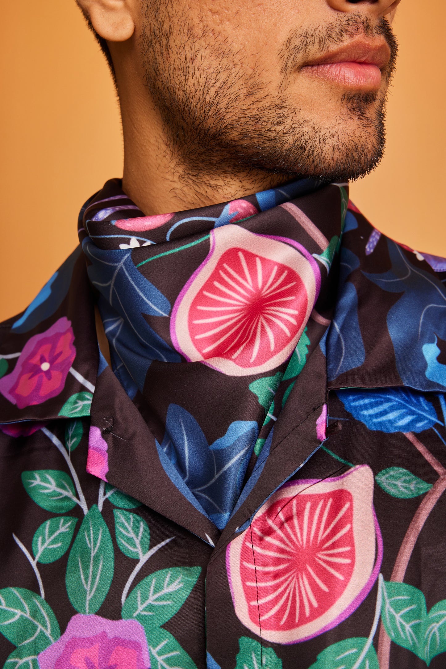 Berry Burst Neck Scarf Cum Pocket Square in Premium Soft Satin