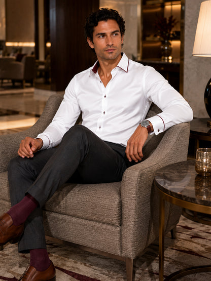Windsor Piping Premium Soft Satin Party Shirt