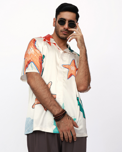 Starfish Symphony – Premium Soft Satin Shirt