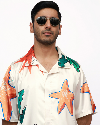 Starfish Symphony – Premium Soft Satin Shirt