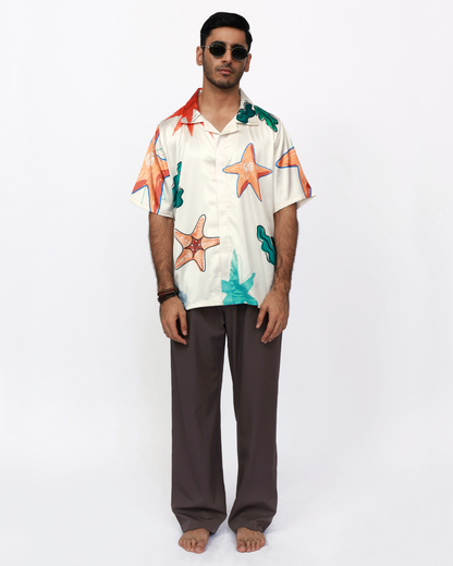 Starfish Symphony – Premium Soft Satin Shirt