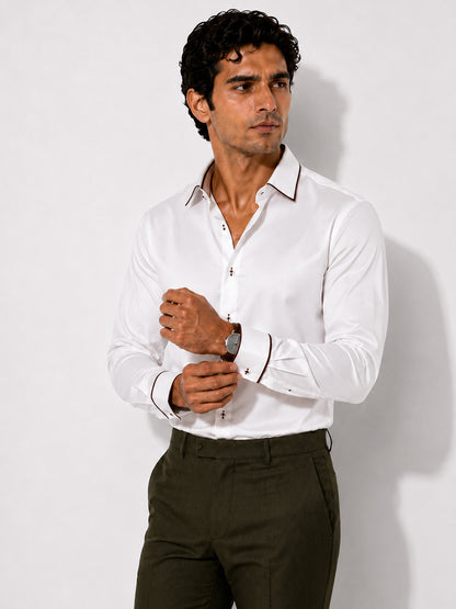 Truffle Piping Premium Soft Satin Party Shirt