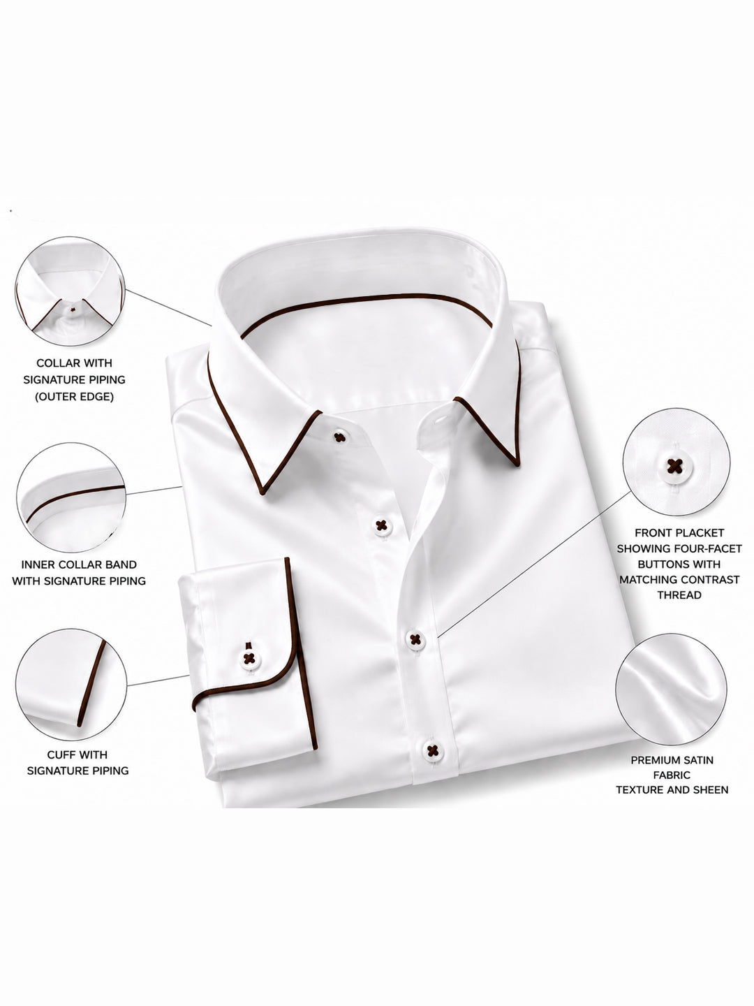 Truffle Piping Premium Soft Satin Party Shirt