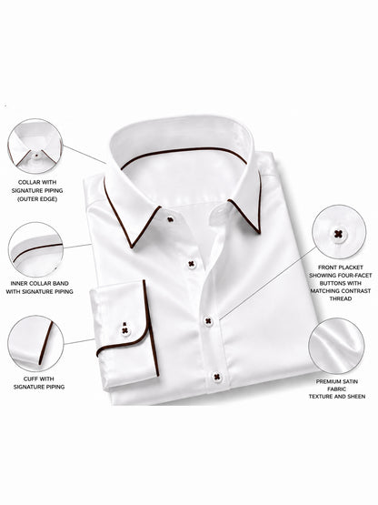 Truffle Piping Premium Soft Satin Party Shirt