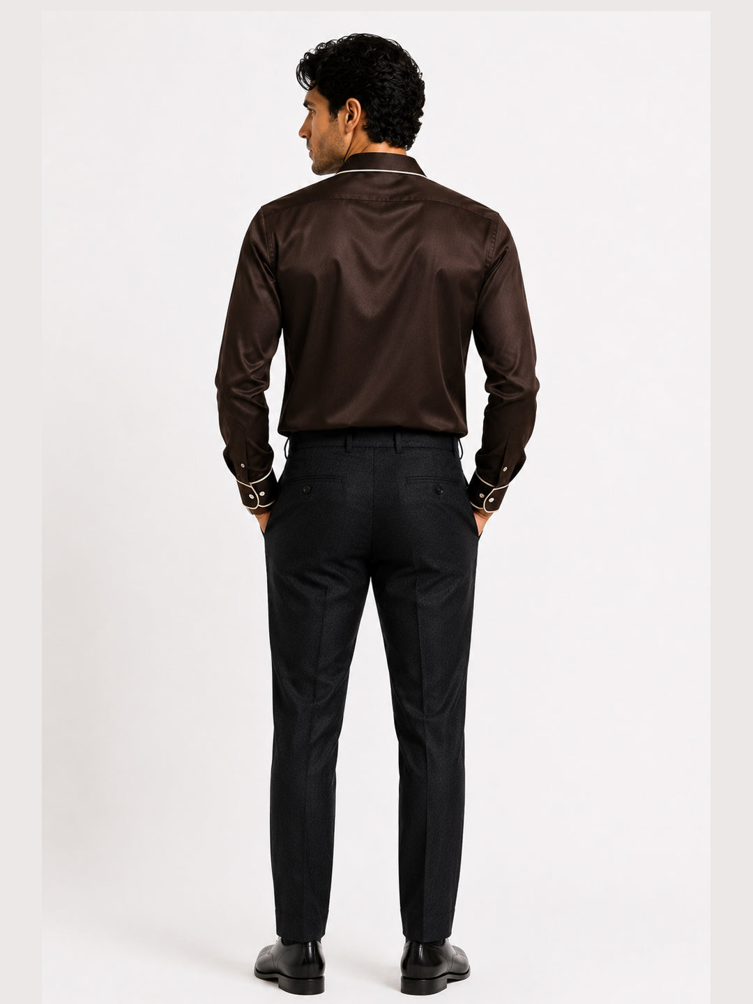 Chocolate Truffle Piping Premium Soft Satin Party Shirt