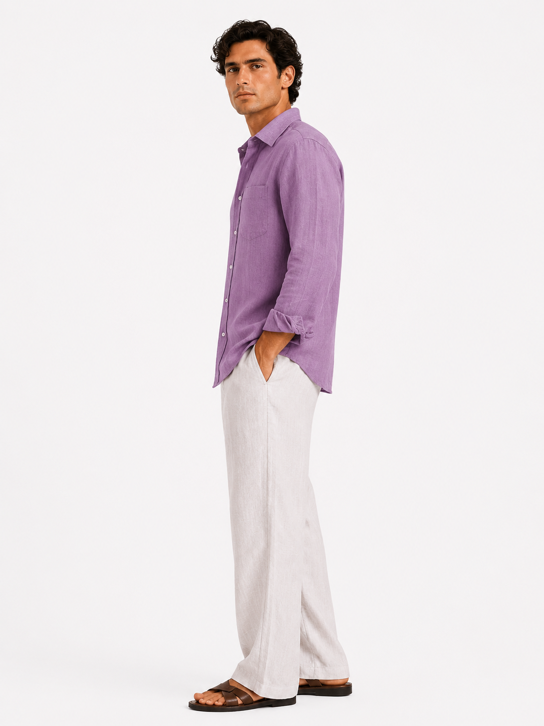 Provence Dusk Linen Shirt
