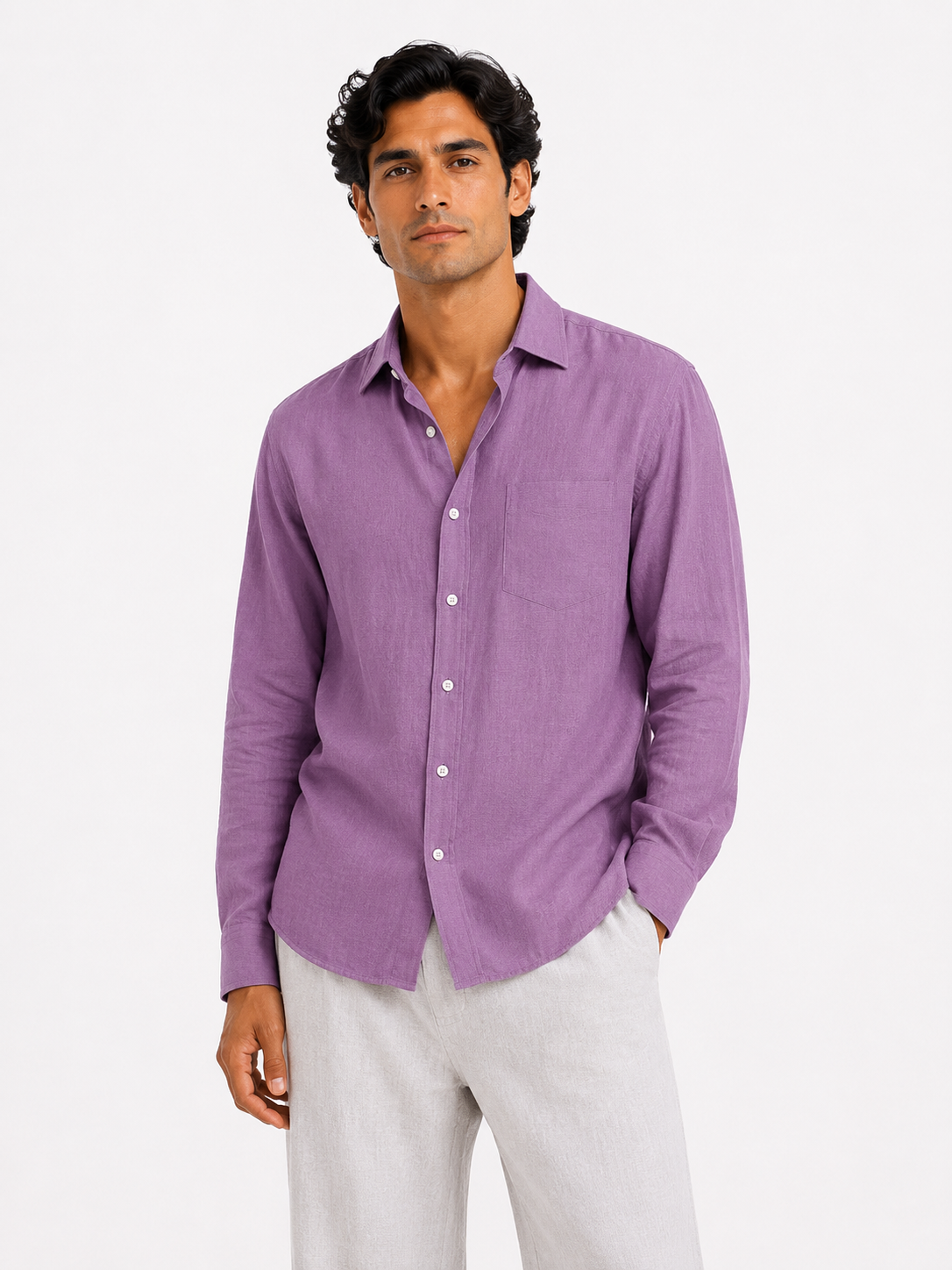 Provence Dusk Linen Shirt