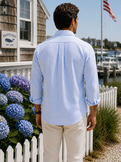 Ice Blue Linen Shirt