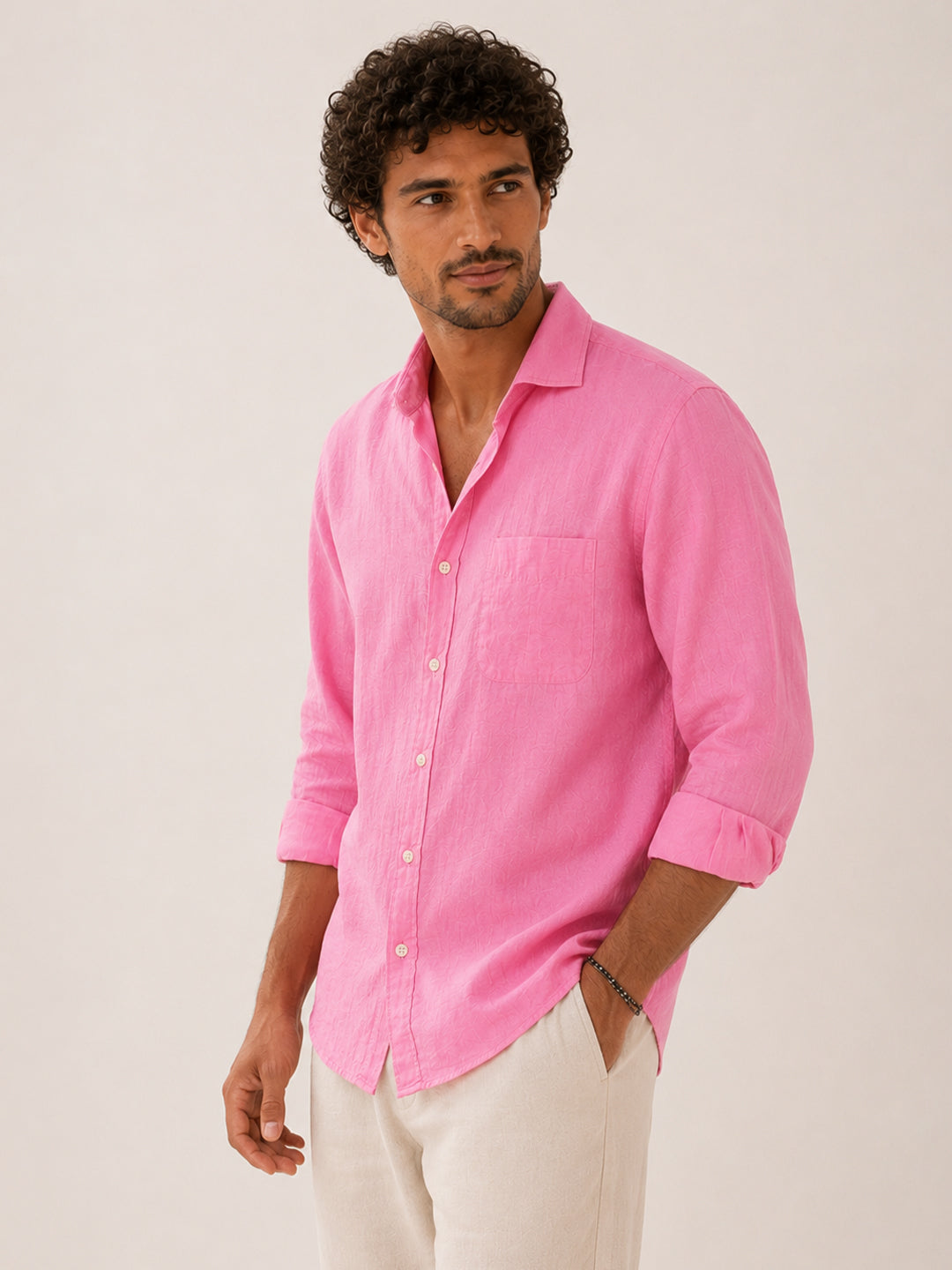 Pink Horizon Linen Shirt
