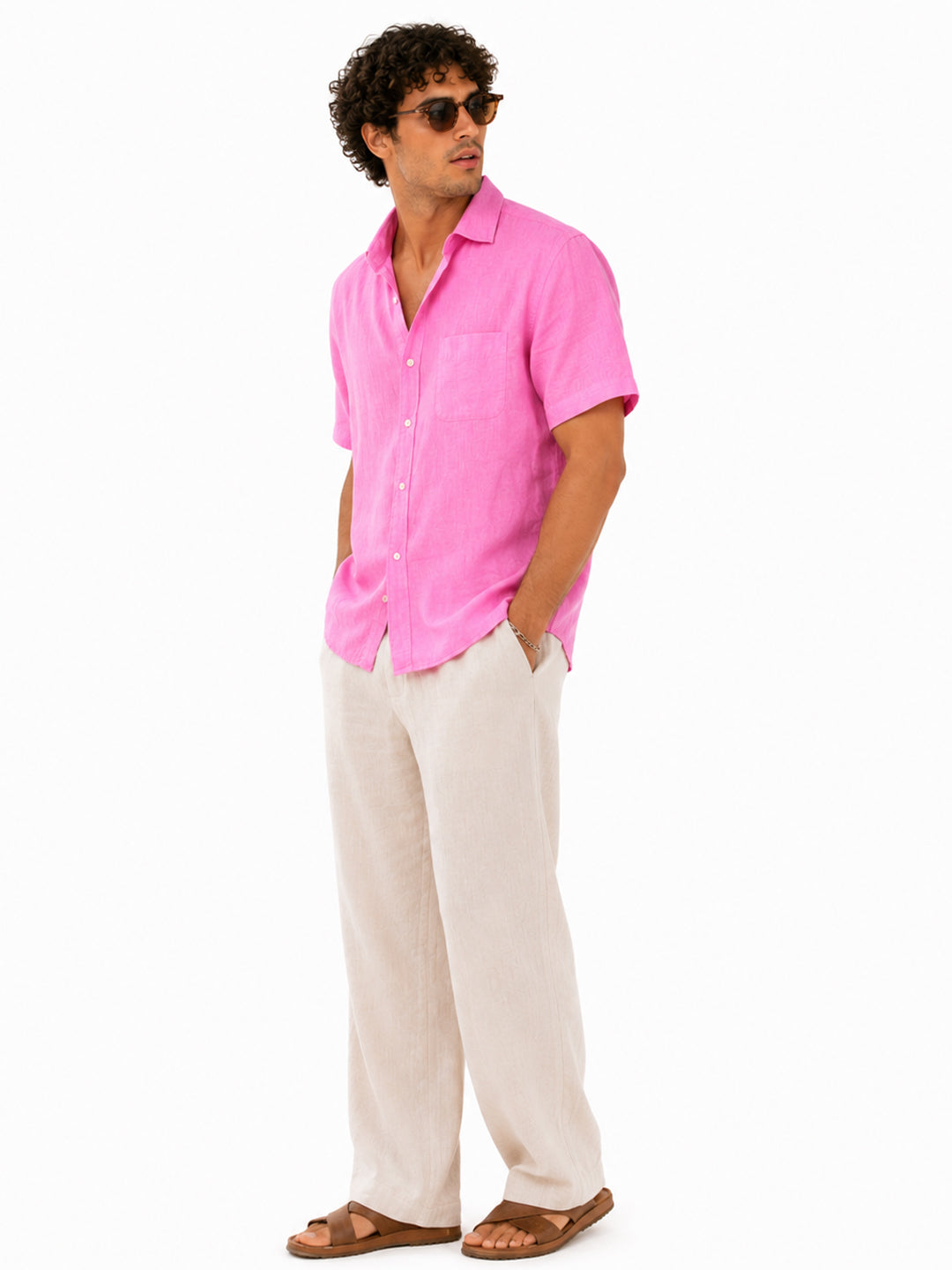 Pink Horizon Linen Shirt
