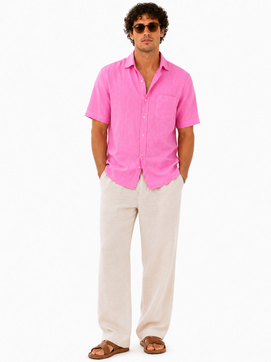 Pink Horizon Linen Shirt