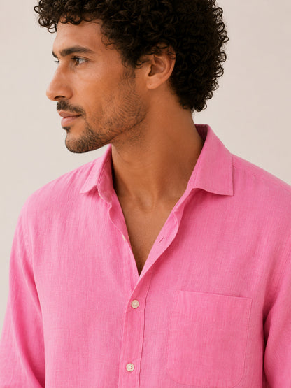 Pink Horizon Linen Shirt