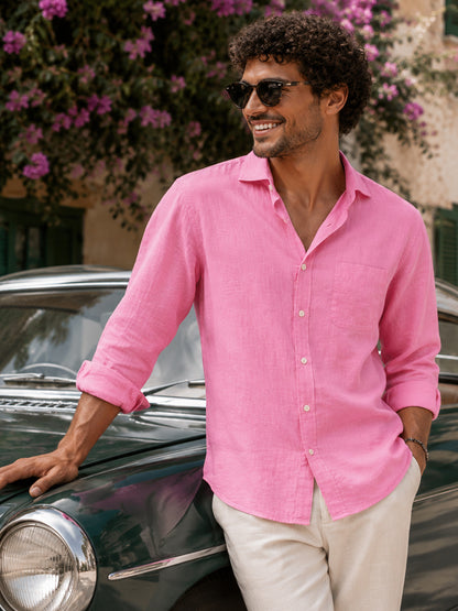 Pink Horizon Linen Shirt